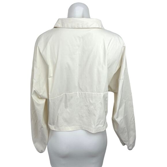 WeWoreWhat Off White Quarter Zip Collar Cropped Long Sleeve Pullover Top Size M - Picture 2 of 4